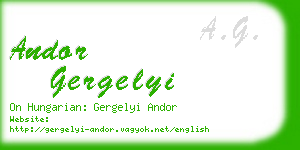 andor gergelyi business card